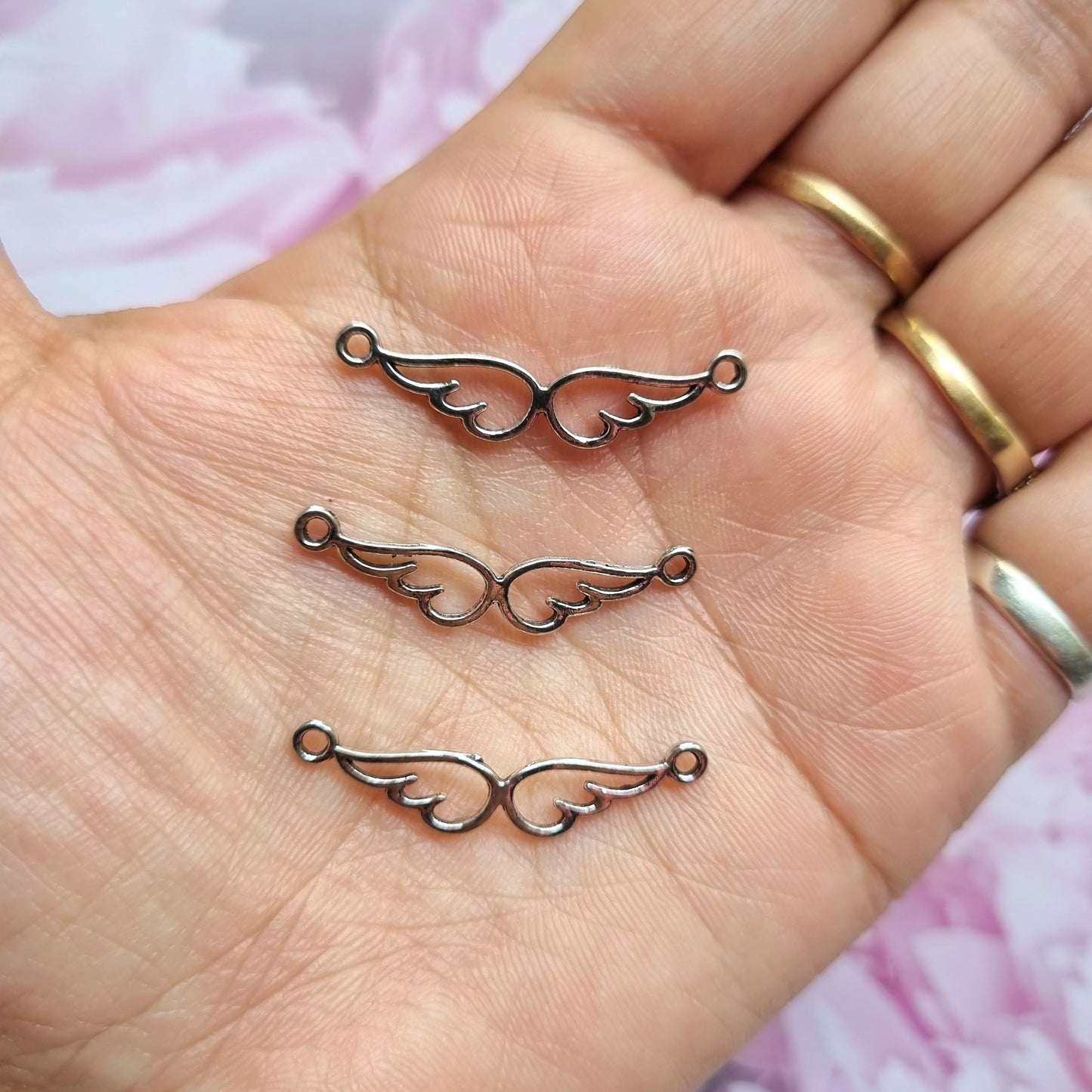 Silver Metal Charm - Wing Connector