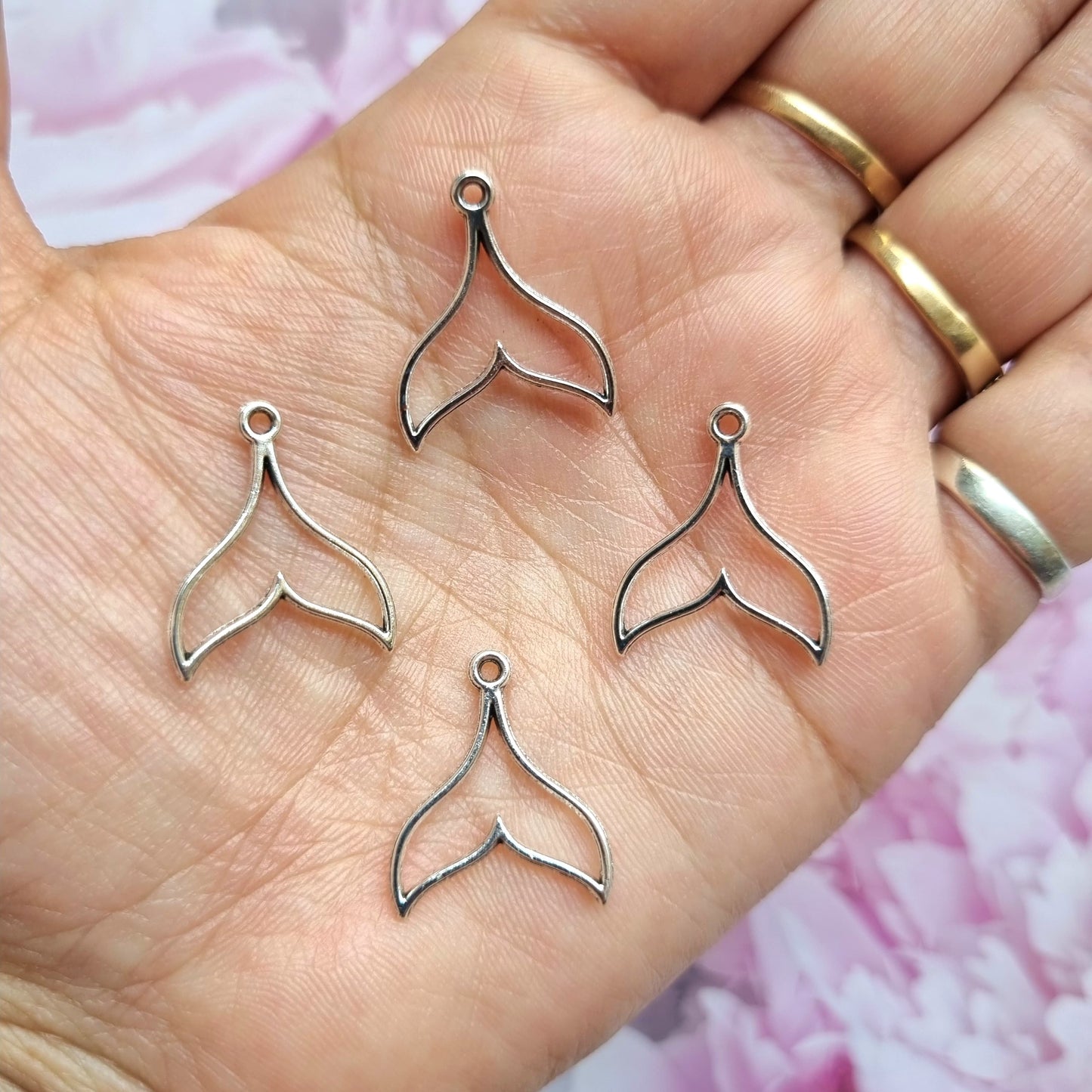 Silver Metal Charm - Mermaid tail