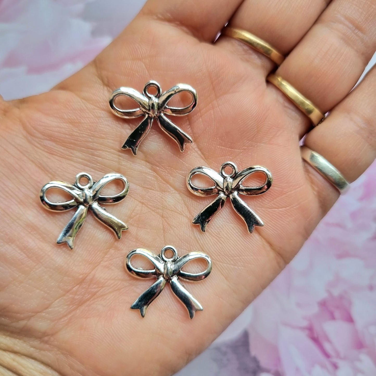 Silver Metal Charm - Bow