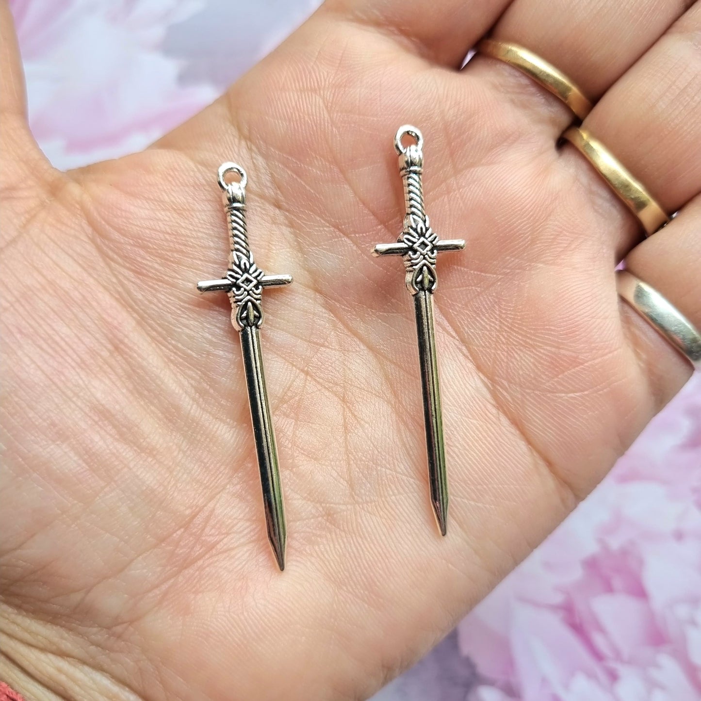 Silver Metal Charm - Sword