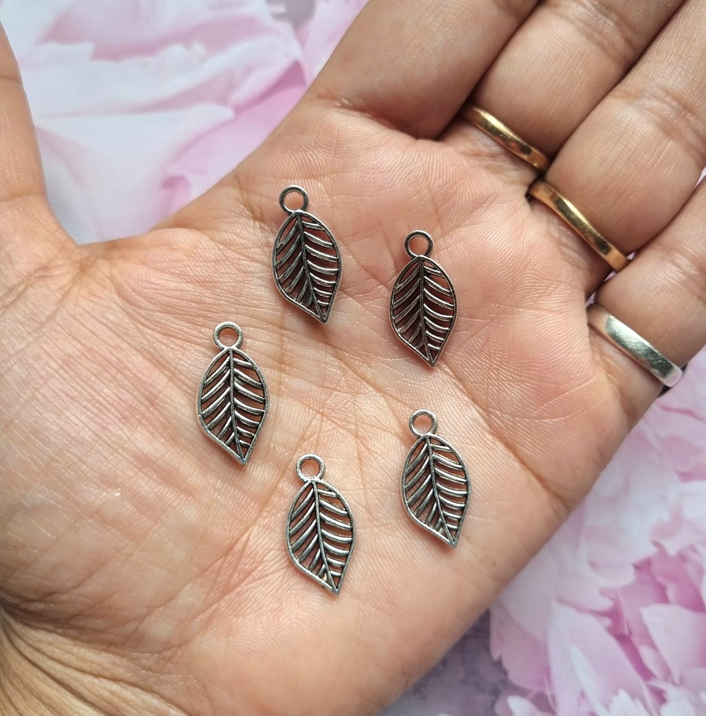 Silver Metal Charms - Leaf