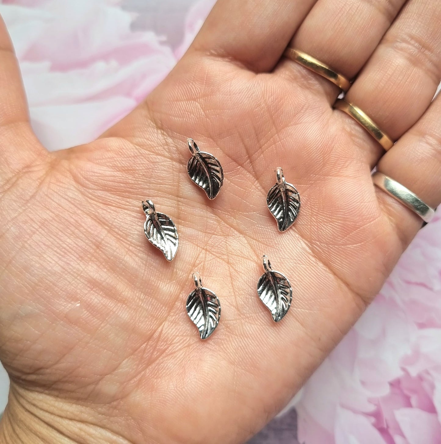 Silver Metal Charms - Leaf