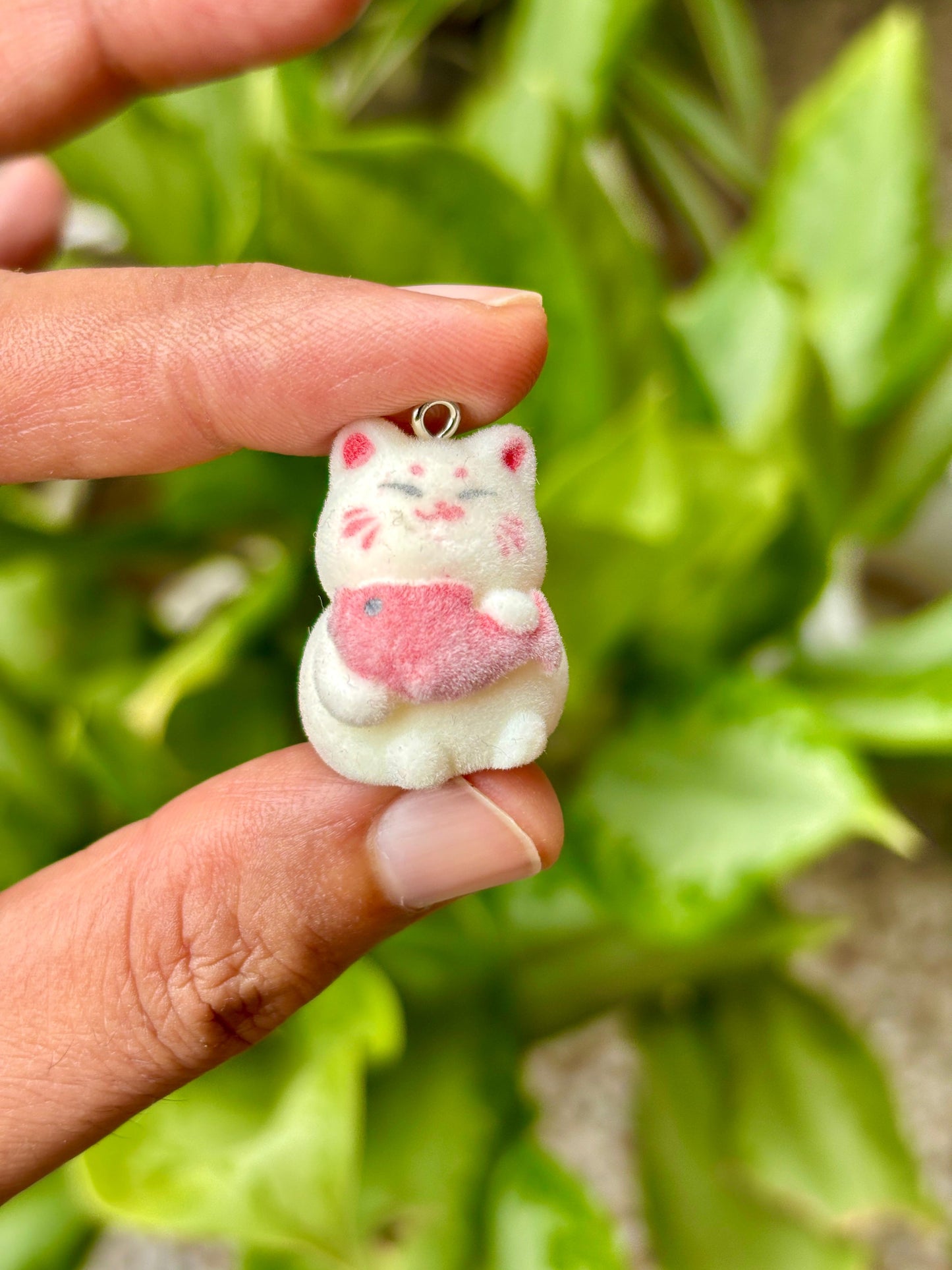 Resin Charms - Flocky Lucky Cat