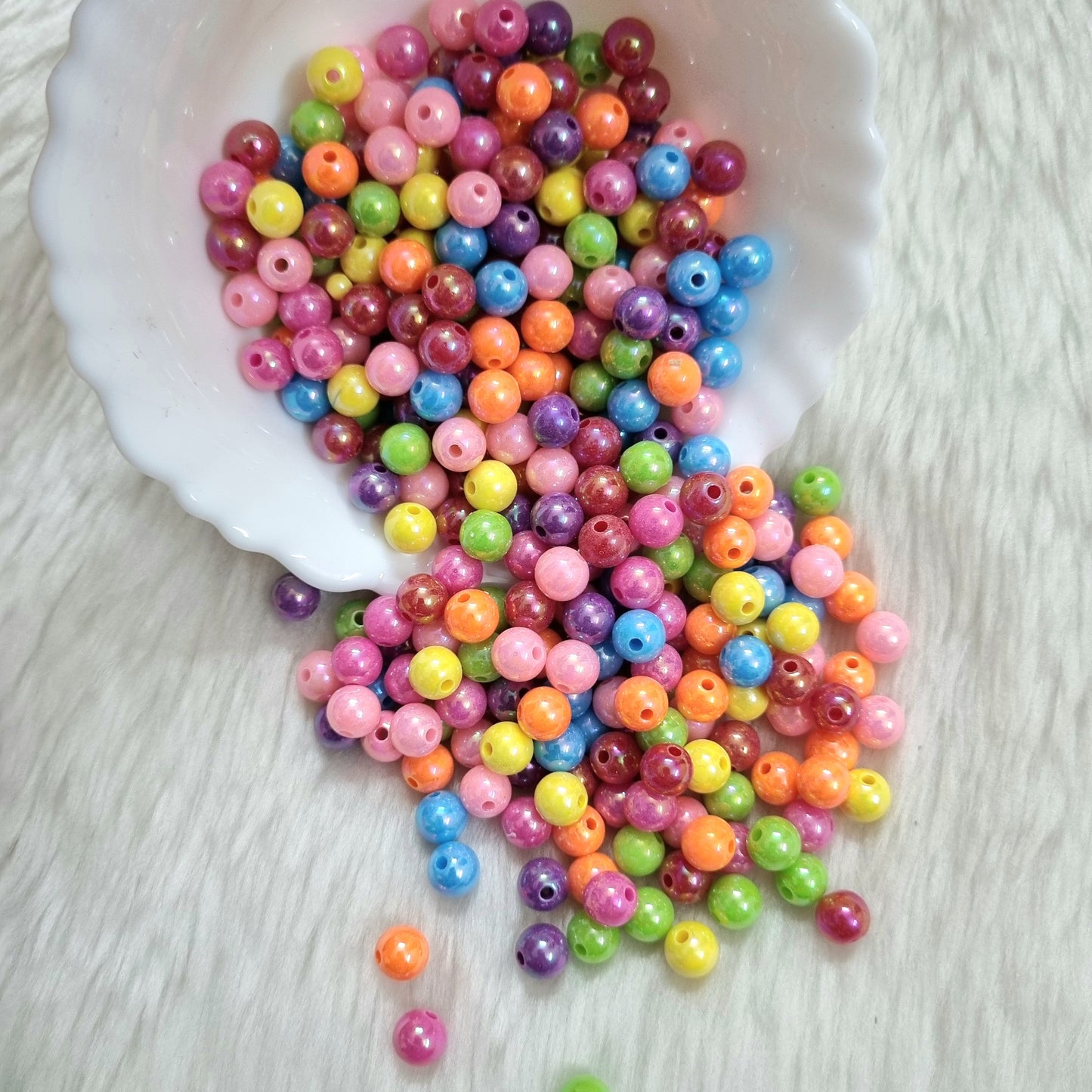 Acrylic Rainbow Shine Colourful Beads