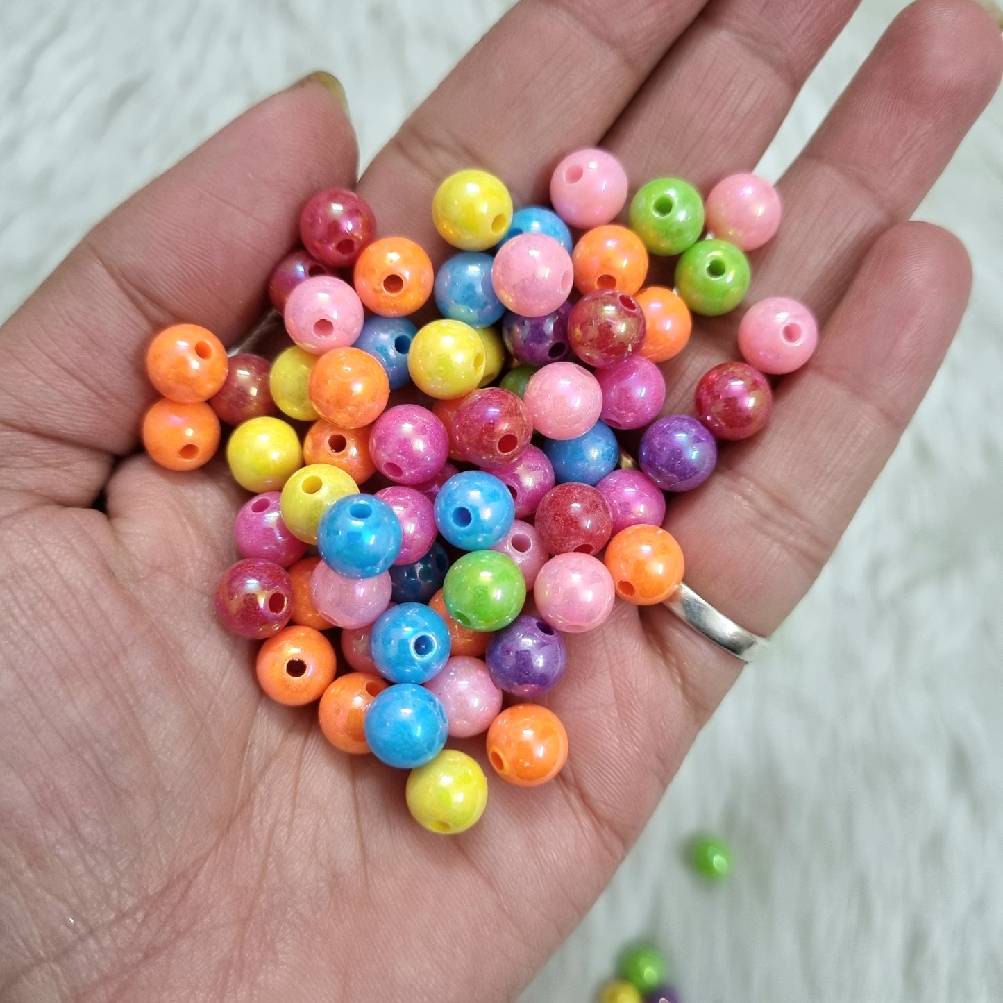 Acrylic Rainbow Shine Colourful Beads