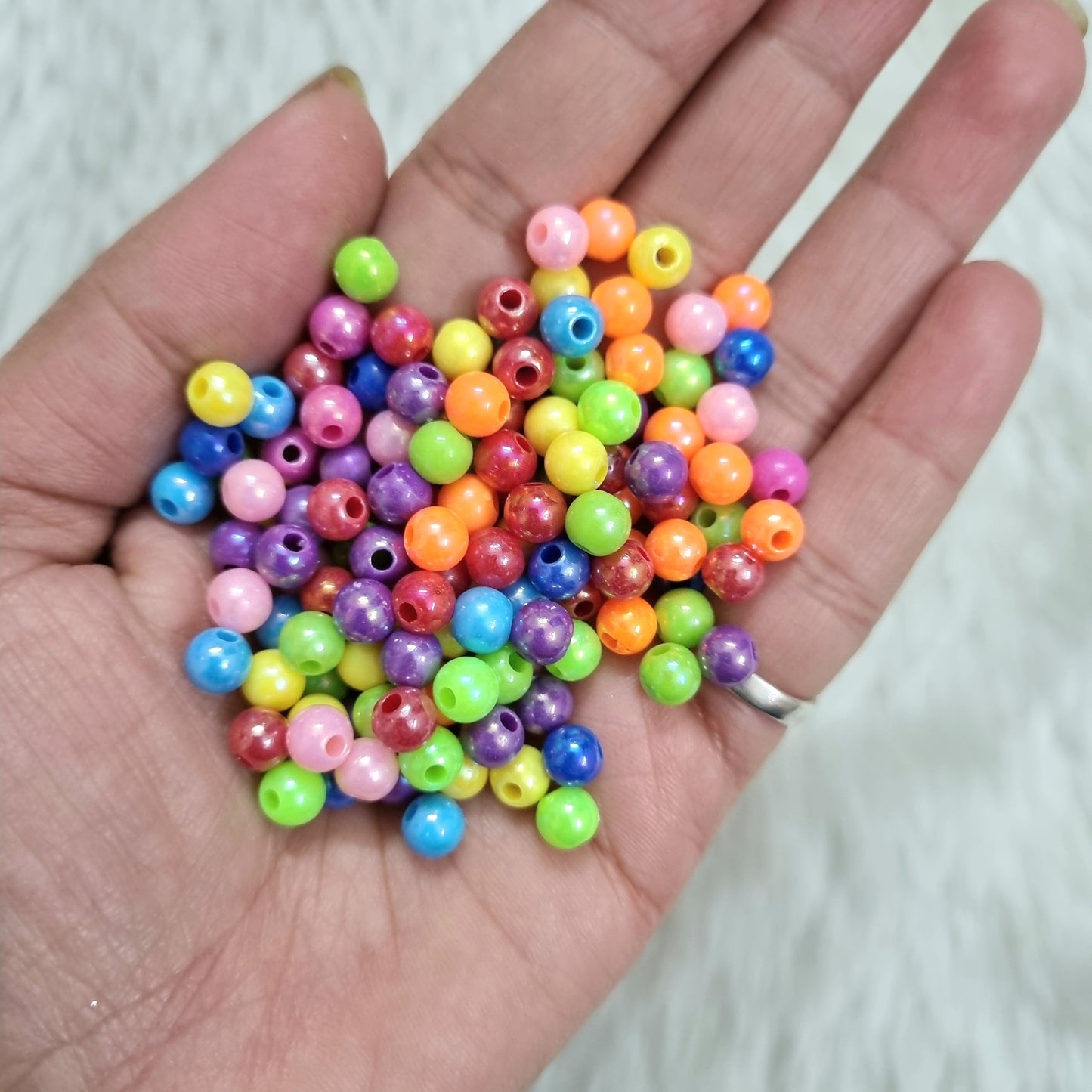 Acrylic Rainbow Shine Colourful Beads