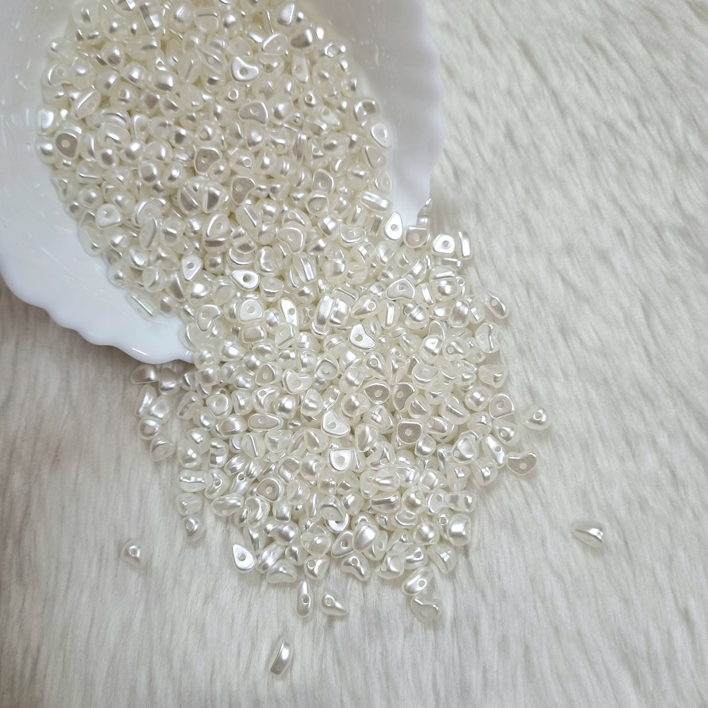 Acrylic White Chip Beads