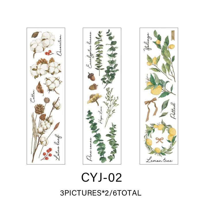 Plant and Butterfly PET Sticker