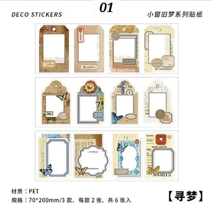 Vintage Frame PET Stickers