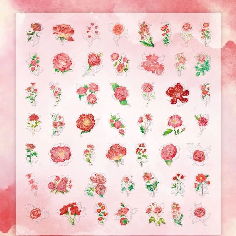 Golden Foil floral PET Stickers