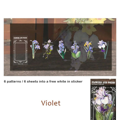Flowers and Poems Series PET Stickers