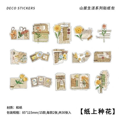 Vintage Scrapbook Washi Stickers