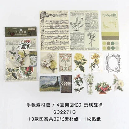 Retro Literature Art material Stickers