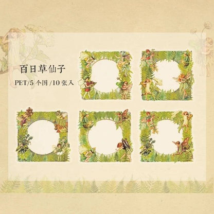 Forest Fairy Series Vintage Frame PET Stickers