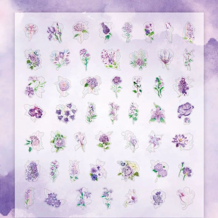 Golden Foil floral PET Stickers