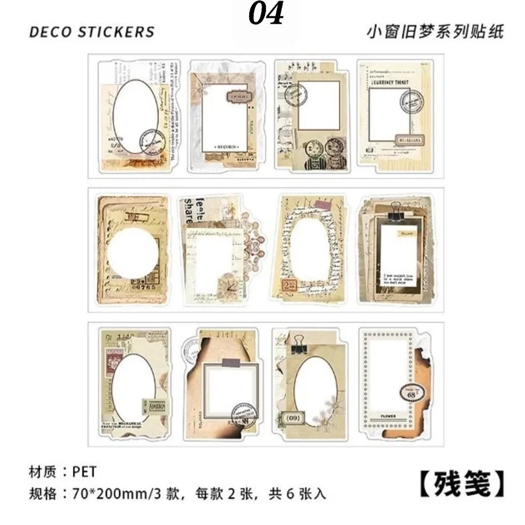 Vintage Frame PET Stickers