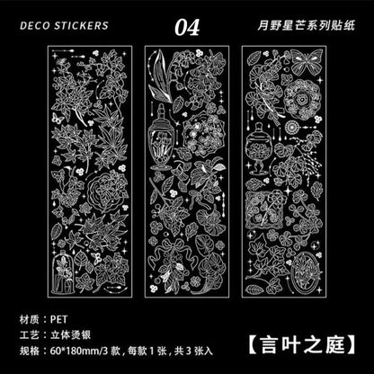 Floral Golden / Silver PET stickers