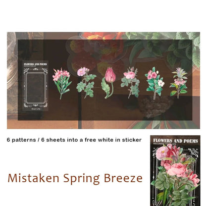 Flowers and Poems Series PET Stickers