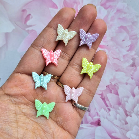 Acrylic Pastel Butterfly Beads (Scratched)