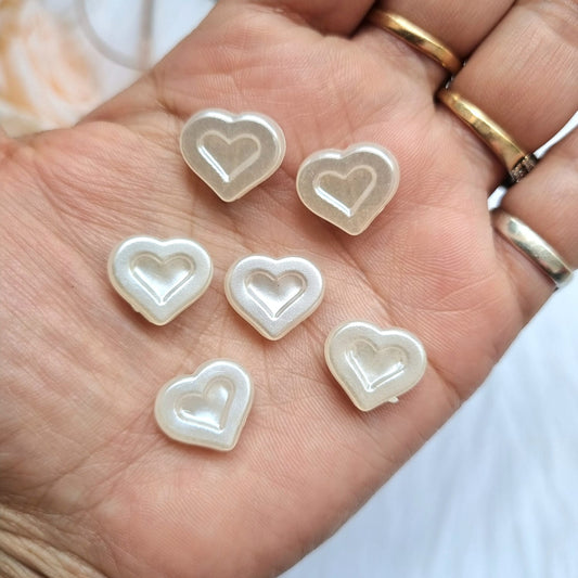 Acrylic Heart Beads