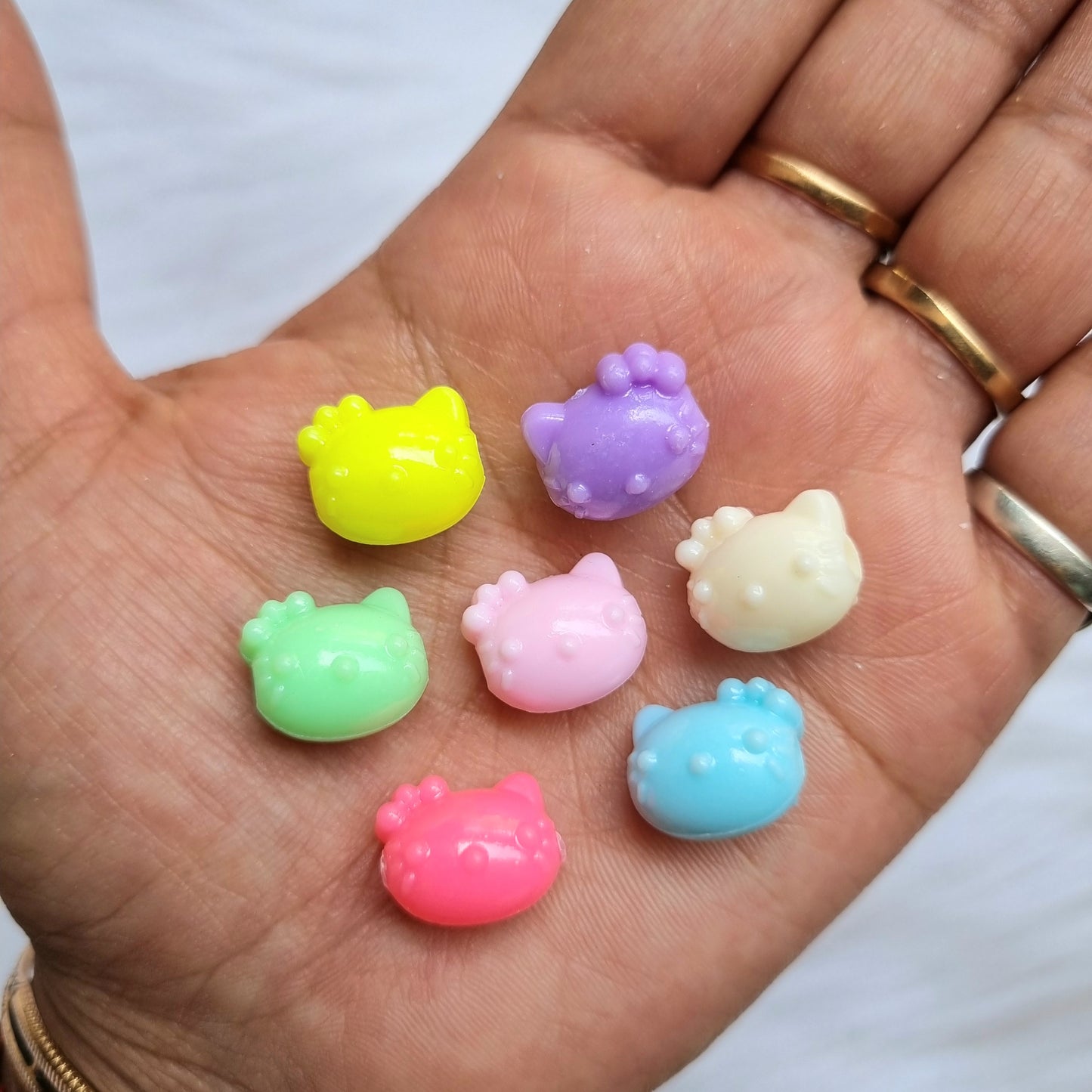 Acrylic Colourful Kitty Beads