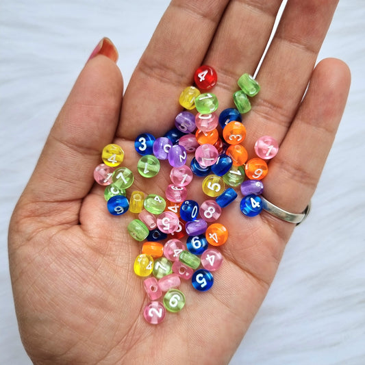 Acrylic Colourful Number Beads