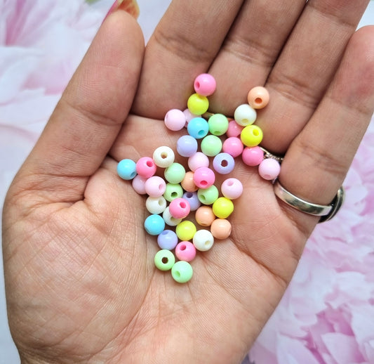 Acrylic Pastel Round Beads
