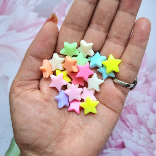 Acrylic Pastel Star Beads