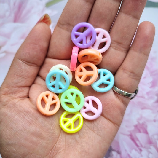 Acrylic Pastel Peace Sign Beads