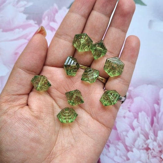 Acrylic Crystal Bottle Green Beads