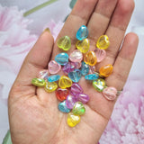 Acrylic Rainbow Shine Heart Beads