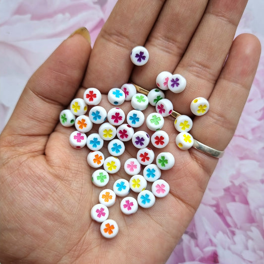 Acrylic Colourful Flower Beads