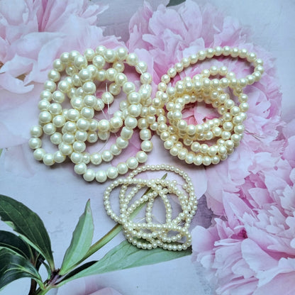 Glass Pearl Beads (Ivory Colour)