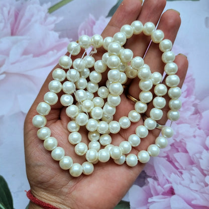 Glass Pearl Beads (Ivory Colour)