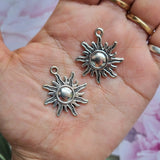 Silver Metal Charms - Sun