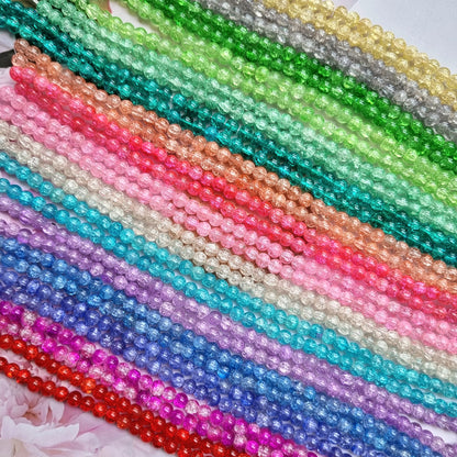 Crackle Glass Beads (Size - 8mm)