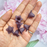 Acrylic Bell Flower Beads (Black)