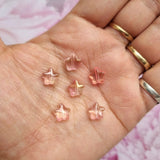 Glass Beads - Glittery Star (Pink)