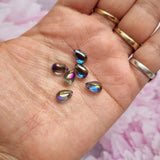 Glass Beads - Drop (Slate Blue)(Rainbow shine)