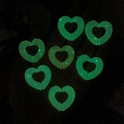 Luminous Acrylic Glitter Heart Rings