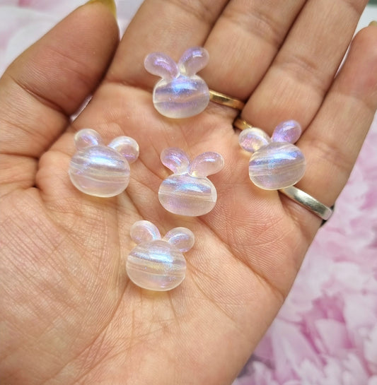Acrylic Glitter Bunny Beads