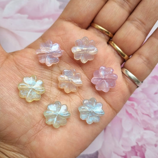 Acrylic Glitter Luminous Flower Beads