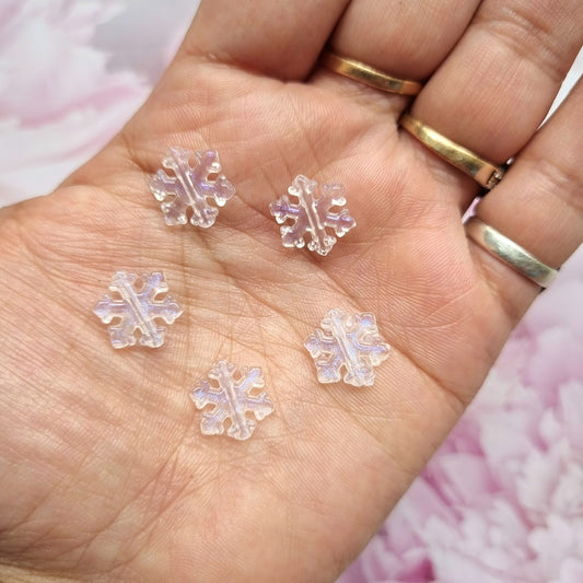 Acrylic Glitter Snowflake Beads