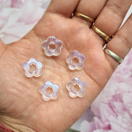 Acrylic Glitter Flower Rings