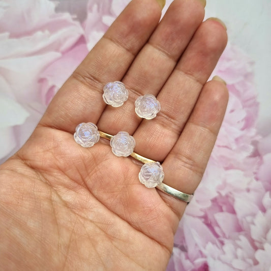 Acrylic Glitter Rose Beads