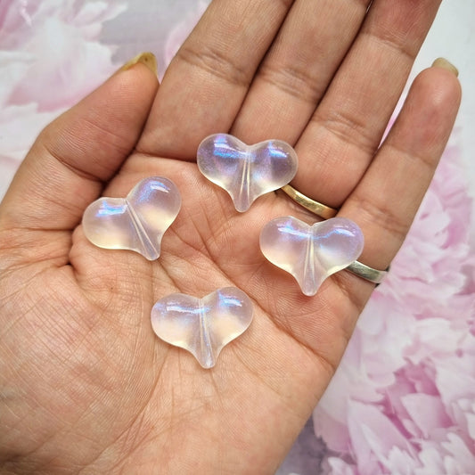 Acrylic Glitter Puffy Heart Beads