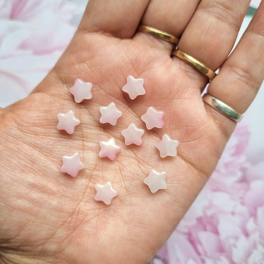 Glass Beads - Star (Pearl Pink)