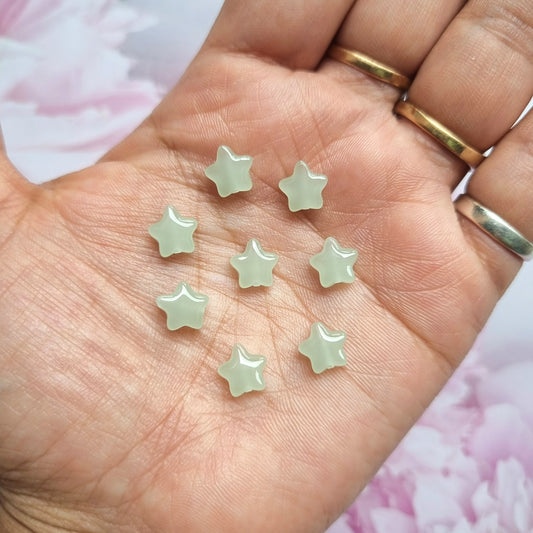 Glass Beads - Star (Light Green)