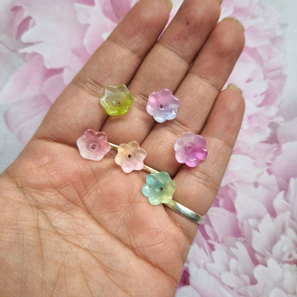 Glass Beads - Flower Caps