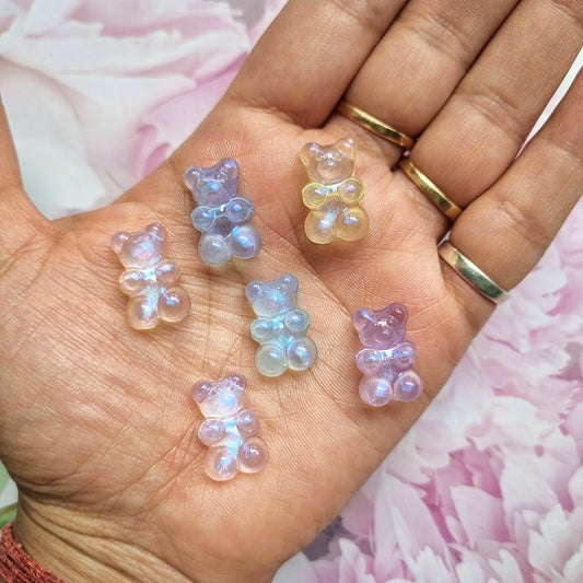 Premium Acrylic Glittery Teddy Beads